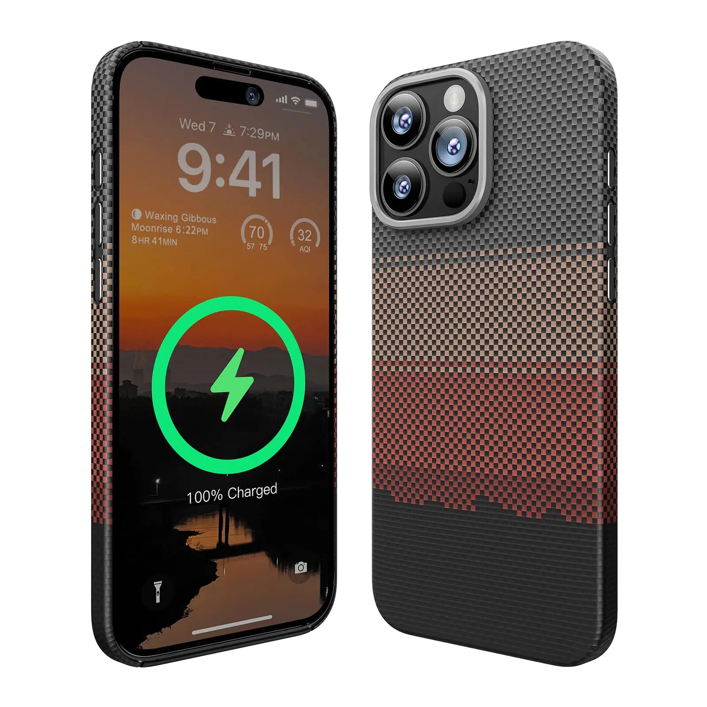 Funda Magnética memumi para iPhone 16 Pro de Fibra de Carbono, Compatible con Mag-Safe, Cubierta Resistente y Duradera para iPhone 16 Pro, Estuche de Fibra de Aramida con Protección Militar Contra Caídas, Negro