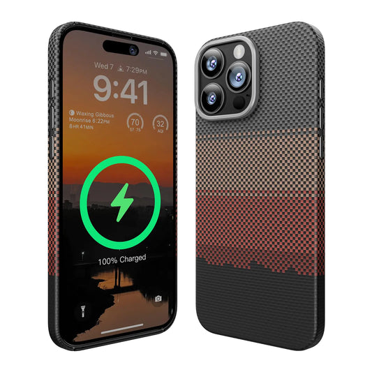 Funda Magnética memumi para iPhone 16 Pro de Fibra de Carbono, Compatible con Mag-Safe, Cubierta Resistente y Duradera para iPhone 16 Pro, Estuche de Fibra de Aramida con Protección Militar Contra Caídas, Negro